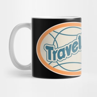 Retro Traveder Badge - Vintage backpacker Sticker - Classic Travel Illustration Mug